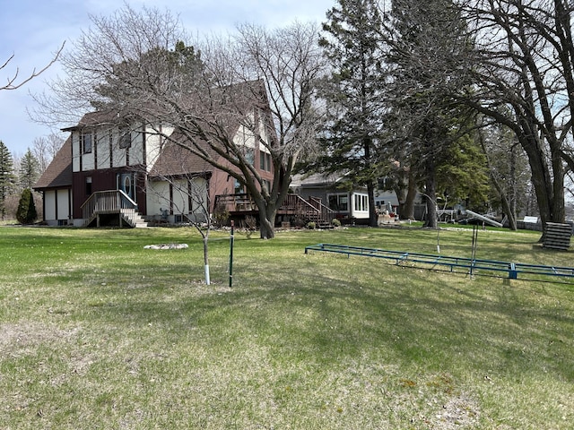 view of yard with fence