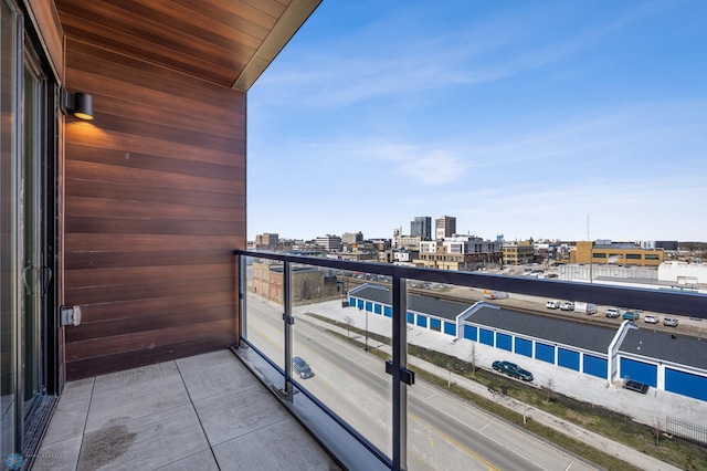 balcony featuring a view of city
