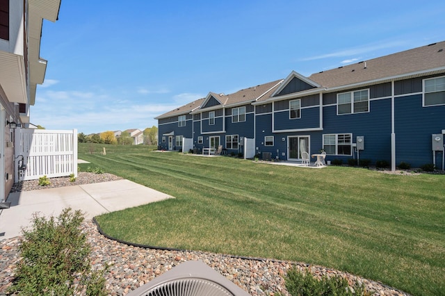 1144 Middlefield Rd, Medina, MN 55340 - view of green lawn with a patio area, a residential view, and cooling unit