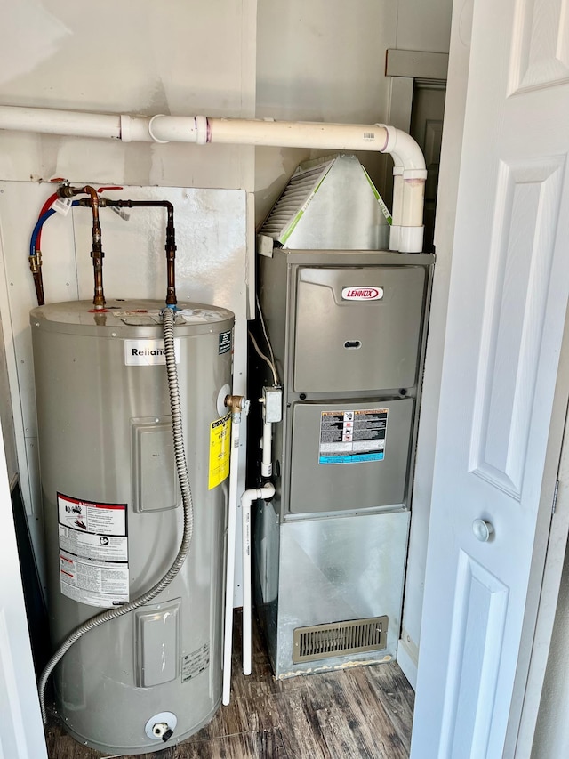 utilities with heating unit and water heater