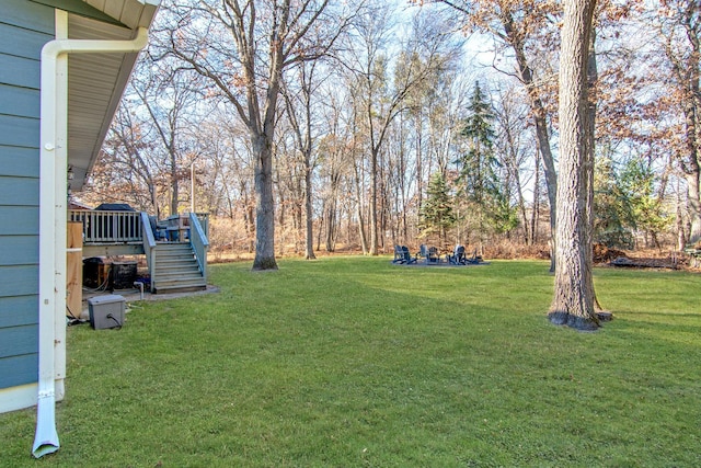 5360 Marohn Rd, Baxter, MN 56425 - view of yard featuring a wooden deck and stairs
