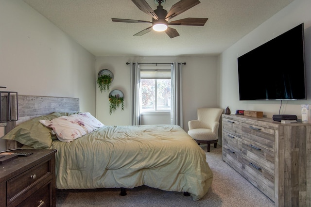 5360 Marohn Rd, Baxter, MN 56425 - bedroom featuring a textured ceiling, ceiling fan, and light carpet