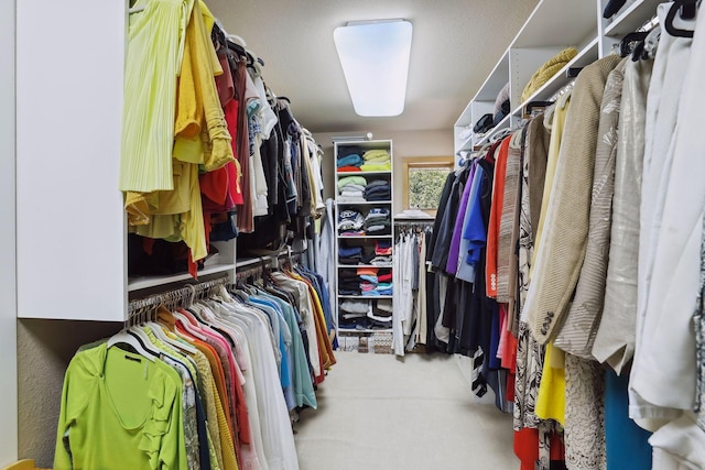 spacious closet with carpet flooring