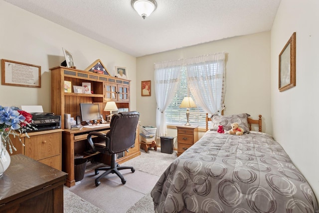 11521 Poppy St NW, Coon Rapids, MN 55433 - bedroom with light colored carpet, an office area, and a textured ceiling