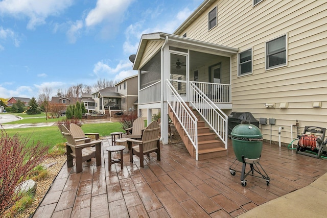 912 21st Ave N, Sartell, MN 56377 - view of patio with a residential view and a sunroom