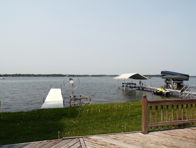 50435 Angle Rd, Pelican Rapids, MN 56572 - dock area featuring a water view and boat lift