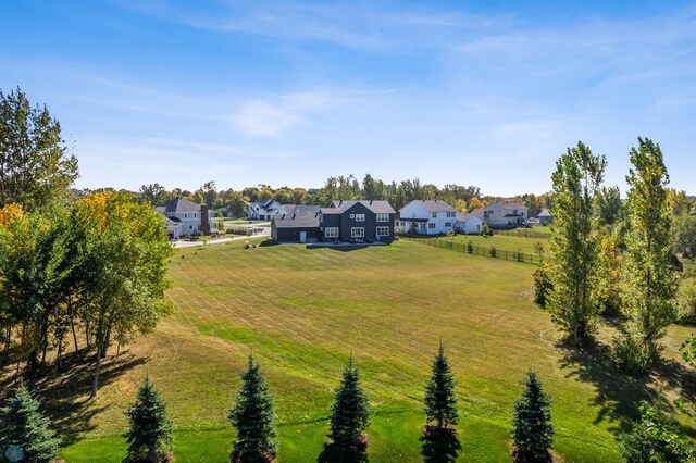view of yard with fence and a residential view