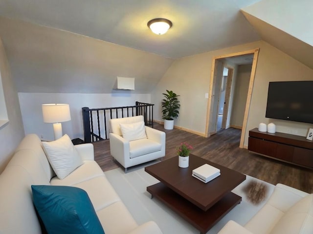 166 95th St, Black Brook Twp, WI 54007 - living room featuring wood finished floors and lofted ceiling