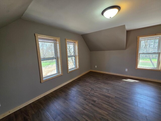 166 95th St, Black Brook Twp, WI 54007 - additional living space featuring lofted ceiling and dark wood finished floors