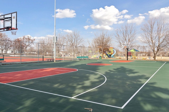 2979 Centerville Rd, Little Canada, MN 55117 - view of sport court featuring community basketball court, fence, a tennis court, and playground community
