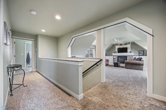 6028 Silverleaf Dr S, Fargo, ND 58104 - hallway with recessed lighting, baseboards, and carpet