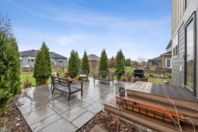 6028 Silverleaf Dr S, Fargo, ND 58104 - view of patio with fence and a residential view