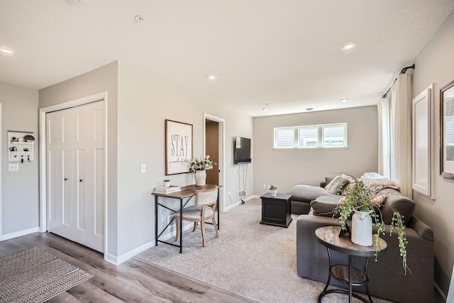 13665 Marsh View Trl, Rogers, MN 55374 - living room with recessed lighting, baseboards, and wood finished floors