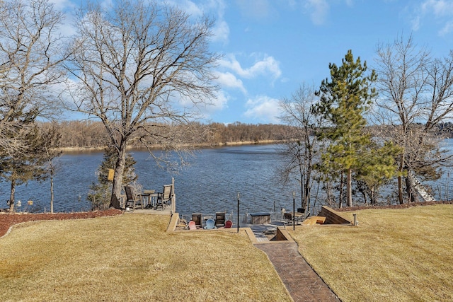 10283 Ferry Point Pl NW, Rice, MN 56367 - view of dock with a lawn and a water view