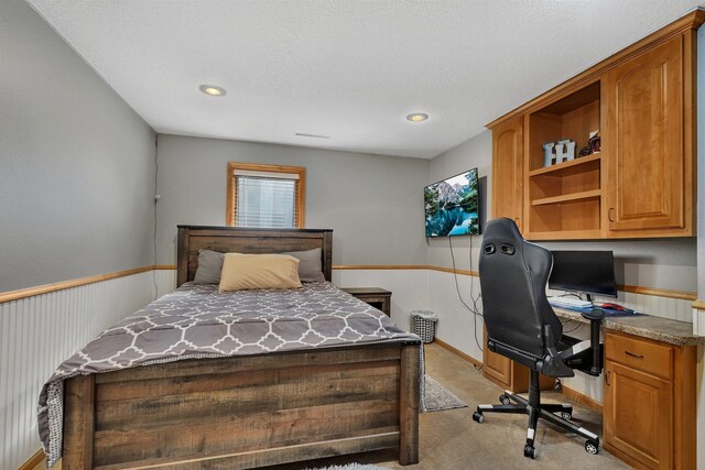 10283 Ferry Point Pl NW, Rice, MN 56367 - bedroom featuring light carpet, wainscoting, and recessed lighting