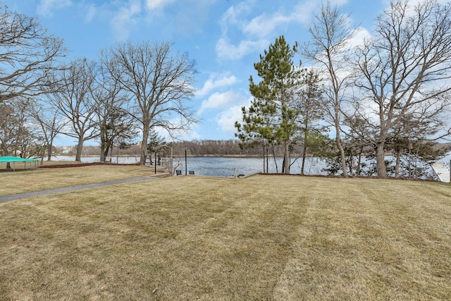 10283 Ferry Point Pl NW, Rice, MN 56367 - view of yard with a water view and a dock