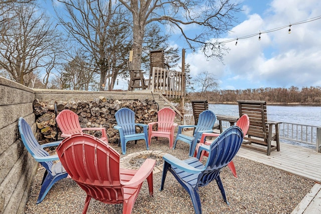 10283 Ferry Point Pl NW, Rice, MN 56367 - view of patio featuring a deck with water view