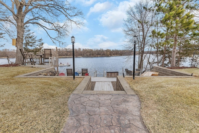 10283 Ferry Point Pl NW, Rice, MN 56367 - dock area featuring a water view and a yard