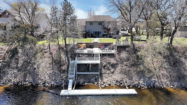 10283 Ferry Point Pl NW, Rice, MN 56367 - view of dock with a water view and stairway