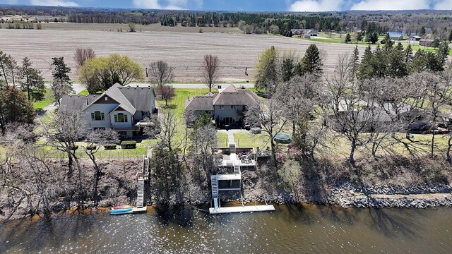 10283 Ferry Point Pl NW, Rice, MN 56367 - birds eye view of property with a water view and a rural view