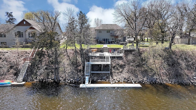 10283 Ferry Point Pl NW, Rice, MN 56367 - view of dock with stairs and a water view
