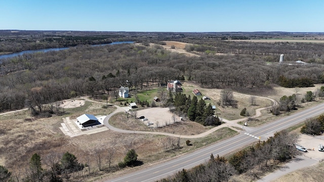 10283 Ferry Point Pl NW, Rice, MN 56367 - drone / aerial view with a water view and a forest view