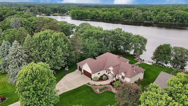 10283 Ferry Point Pl NW, Rice, MN 56367 - view from above of property featuring a large body of water and a heavily wooded area