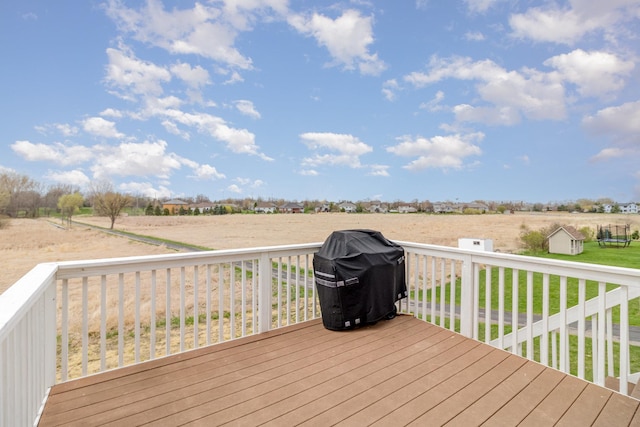 1006 9th Street Ct SE, New Prague, MN 56071 - wooden deck featuring area for grilling and a view of rural / pastoral area