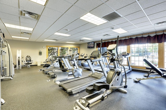 5085 149th St N # 3, Hugo, MN 55038 - workout area featuring plenty of natural light and a paneled ceiling