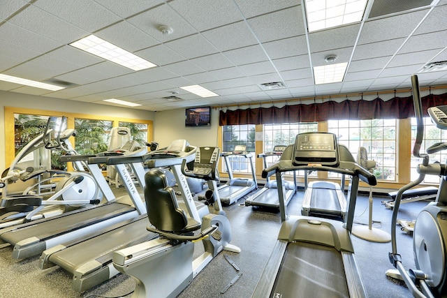 5085 149th St N # 3, Hugo, MN 55038 - gym featuring a paneled ceiling and plenty of natural light