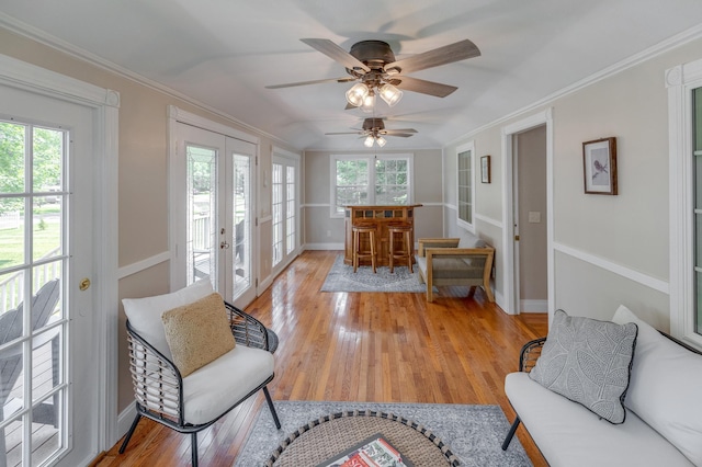 sunroom / solarium with french doors