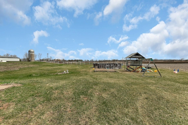 view of yard featuring a playground
