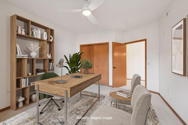 7100 Metro Blvd Unit 401, Edina, MN 55439 - office featuring light colored carpet, baseboards, and ceiling fan