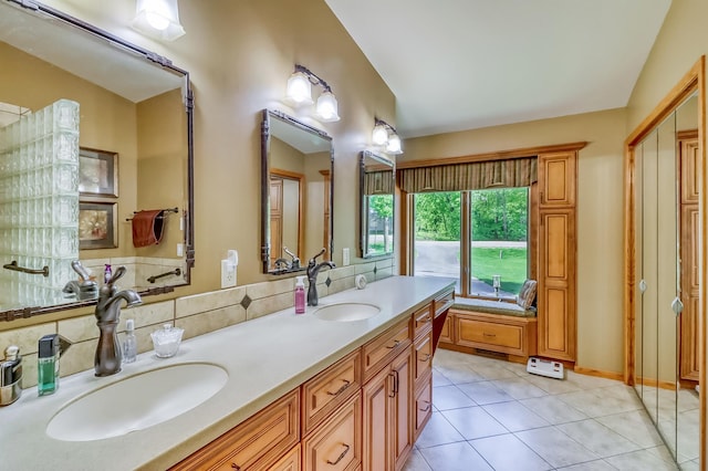 21005 County Highway 32, Rochert, MN 56578 - full bathroom with tile patterned flooring and double vanity
