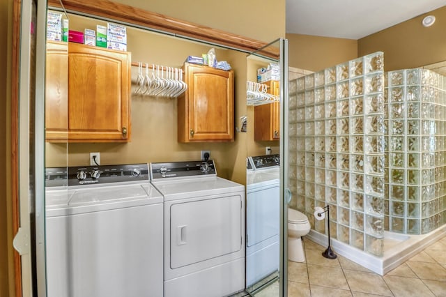 21005 County Highway 32, Rochert, MN 56578 - laundry room with washing machine and clothes dryer and light tile patterned floors