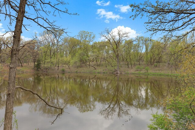view of water feature featuring a wooded view