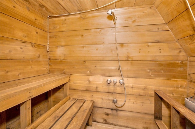 view of sauna
