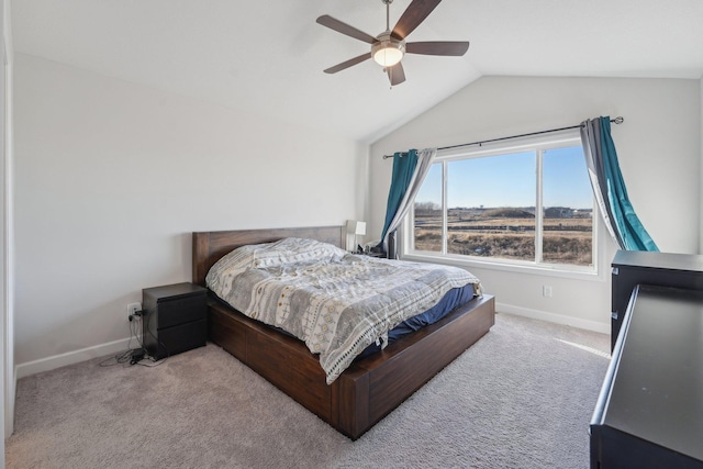 18357 Glacier Way, Lakeville, MN 55044 - carpeted bedroom featuring baseboards, ceiling fan, and vaulted ceiling
