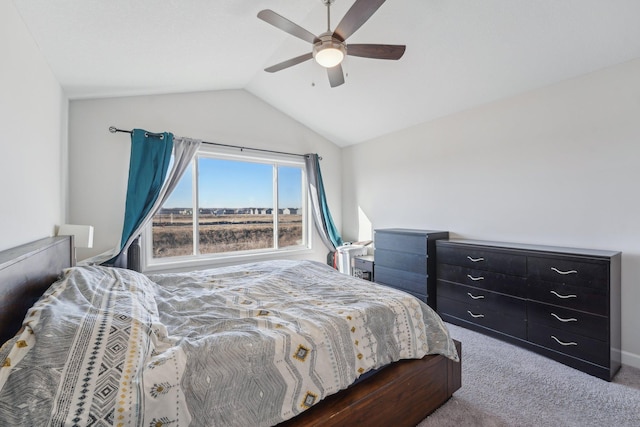 18357 Glacier Way, Lakeville, MN 55044 - bedroom featuring carpet flooring, a ceiling fan, and vaulted ceiling