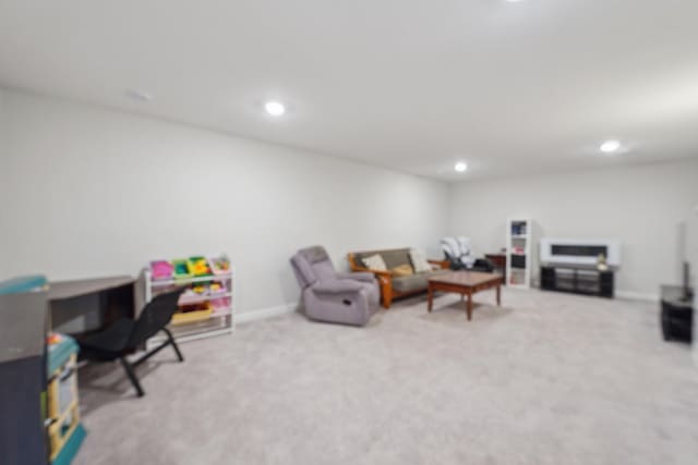 18357 Glacier Way, Lakeville, MN 55044 - living area with recessed lighting, baseboards, and carpet