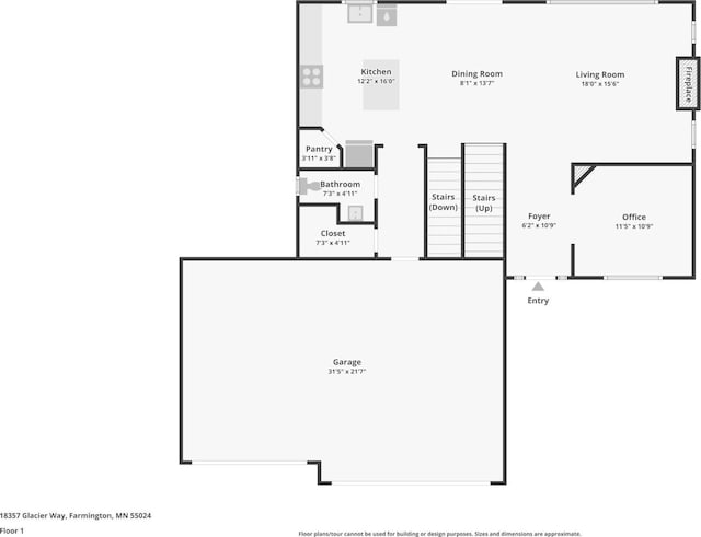 18357 Glacier Way, Lakeville, MN 55044 - floor plan