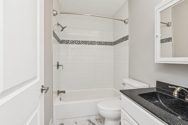 2110 Ridge Dr Unit 11, Saint Louis Park, MN 55416 - bathroom with toilet, marble finish flooring, vanity, and tub / shower combination