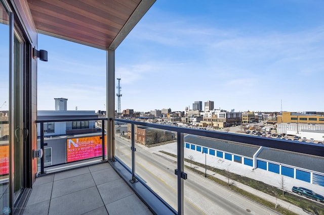 balcony featuring a view of city