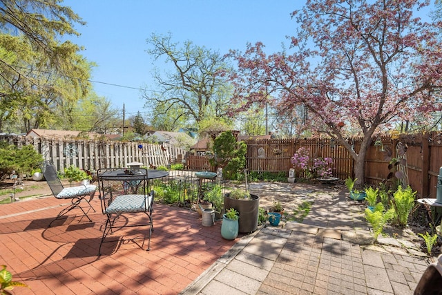 view of patio with a fenced backyard