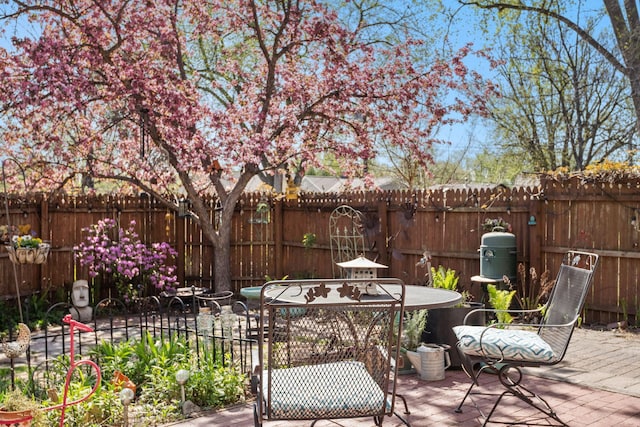 view of patio / terrace with a fenced backyard