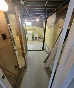 below grade area with washer / dryer