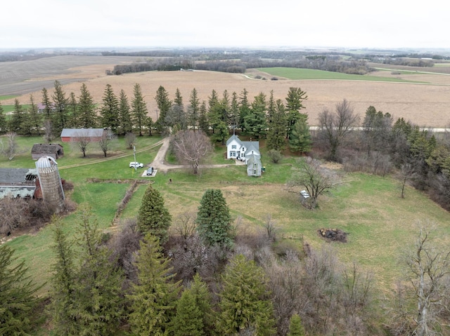 drone / aerial view with a rural view