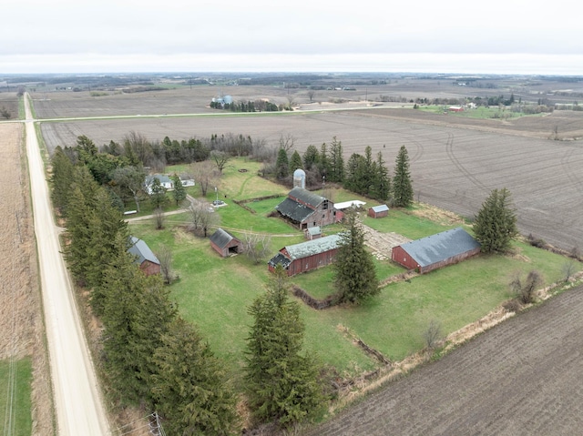 aerial view with a rural view