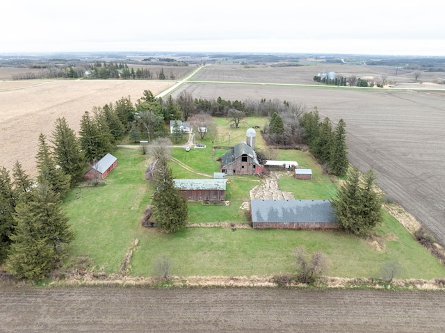 drone / aerial view with a rural view