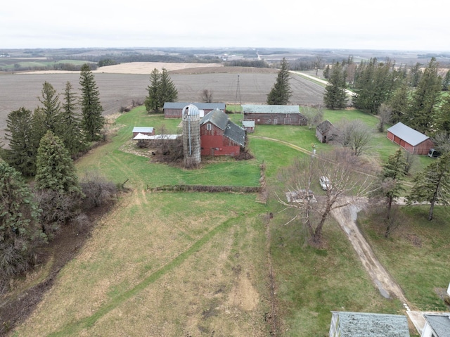 bird's eye view with a rural view